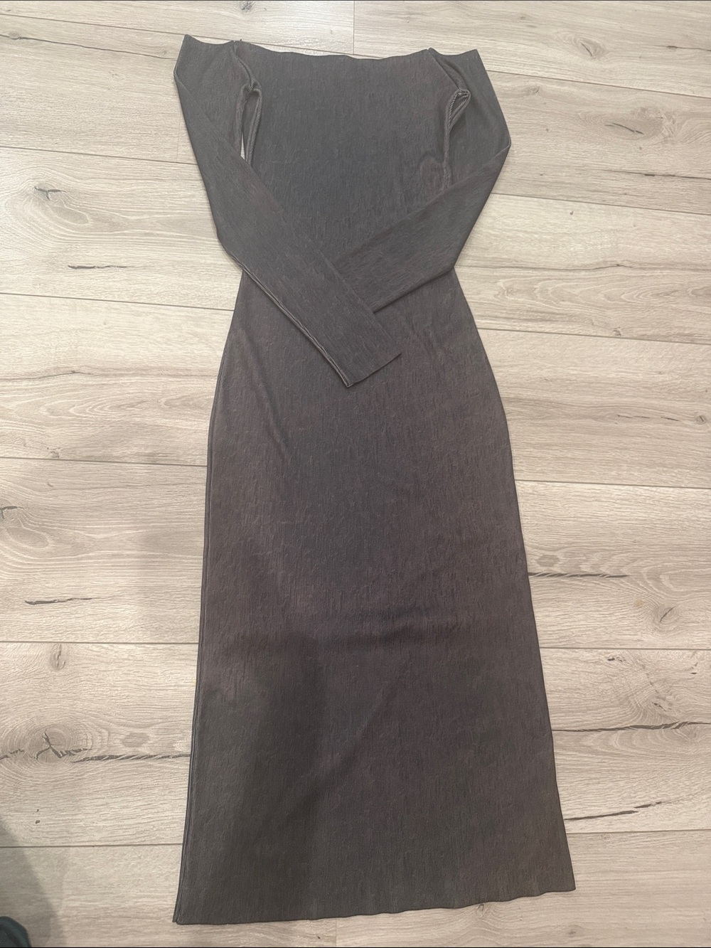 Zara Black Off-Shoulder Long Sleeve Midi Dress